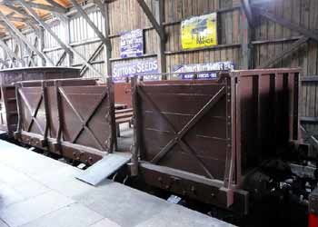 replica of vintage third class open wagon GWR railway carriage.