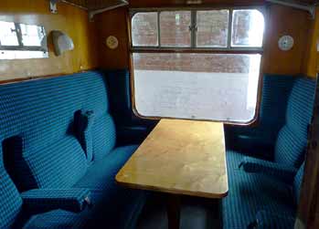Inside standard class compartment British Mk1 train.