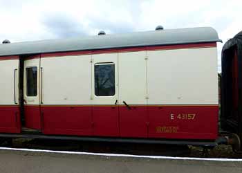 guards goods area BR suburban carriage station platform.