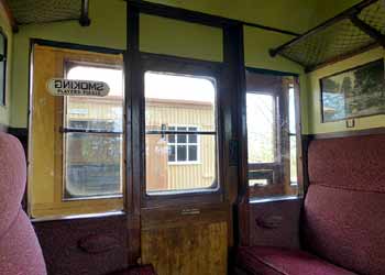 smoking sign train railway compartment.