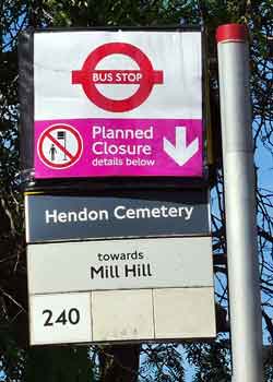 Planned closure Bus Stand Flag Cover.