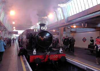 LU150 steam locomotive at Uxbridge station