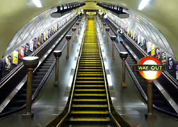 St Johns Wood escalator shaft.