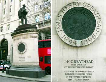 J H Greathead memorial statue City and South London Railway