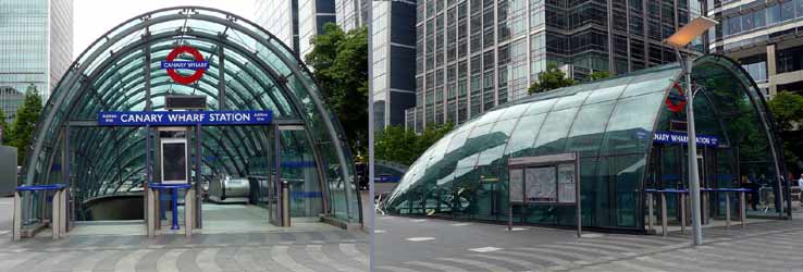 Canary Wharf station entrance.