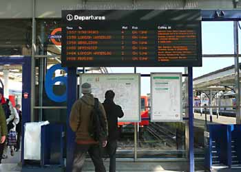 Richmond station London next trains sign