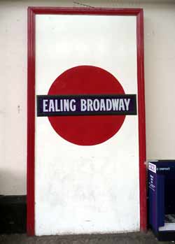 Historic station sign Ealing Broadway.