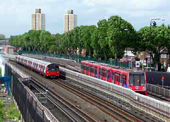 Jubilee line DLR Near West Ham station.