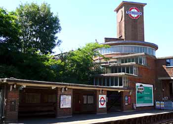 Park Royal station building as seen from platform level.