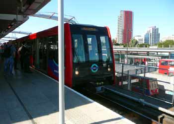 Bus station plw level platforms at Canning Town station.