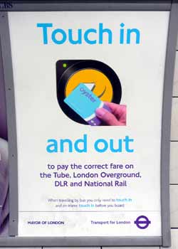 Poster reminding passengers to touch in and out.