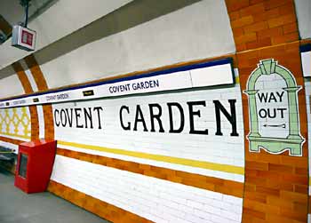 platform wall tiling at Covent Garden station.