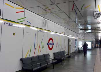 Vitreous enamel platform wall cladding Embankment.