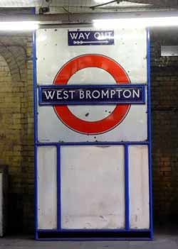 Historic station sign West Brompton.