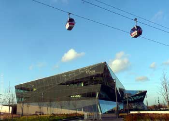 IFS Cloud cable cars and Crystal Building London.