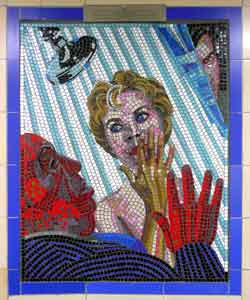 Psycho Hitchcock Mosaics Leytonstone station.