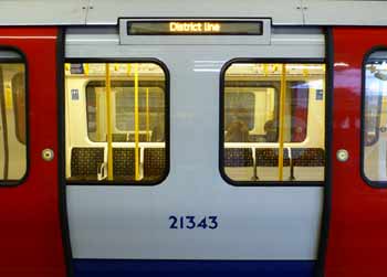 Line name on S stock train side.