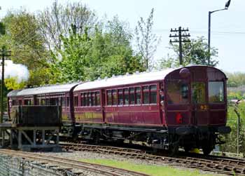 rear view of GWR Railmotor and auto-trailer coupled.
