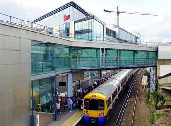 Class 378 Overground train at Shepherds Bush West London Line station.