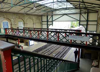 Inside West Brompton station District line trainshed.