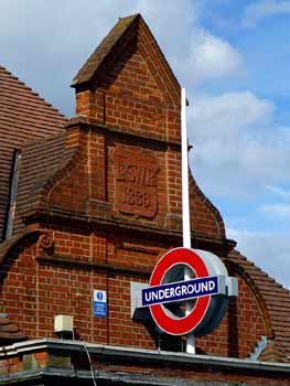 Southfields station frontage.