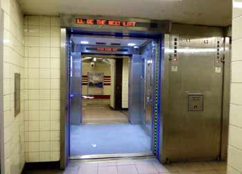 Lift has all its doors open.