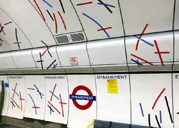 Vitreous enamel platform wall cladding Embankment.