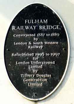 Fulham Railway Bridge sign.