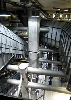 Inside the multi-level Westminster station London.