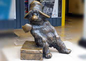Paddington Bear at Paddington station.