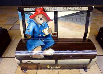 Paddington Bear at Paddington station.