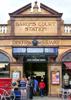 Barons Court station entrance.