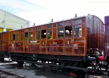 outside varnished teak Metropolitan Railway 1st class Jubilee Coach 353.