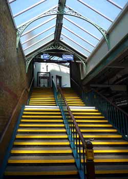 railway station glazed stairway roof.