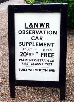 Advertising a-frame for LNWR observation carriage.