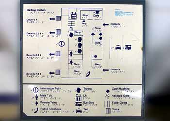 Braille tactile map of Barking station.
