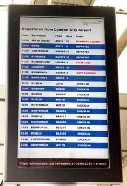 City Airport Departure Information.