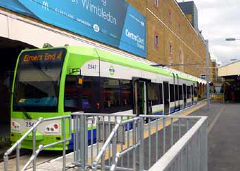 Trams Wimbledon station.