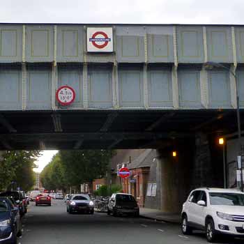 East Acton station - both bridges over roadway.