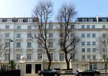 fake house fronts Leinster Gardens London.