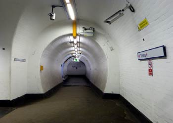 subterranean passageway Essex Road station.