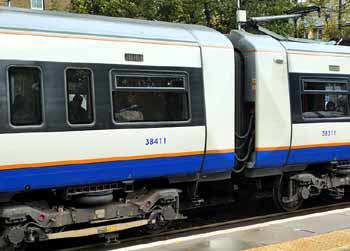 Class 378 train - pantograph - 3rd rail pick-up shoe.