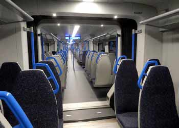 inside fully walk-through Class 717 train.