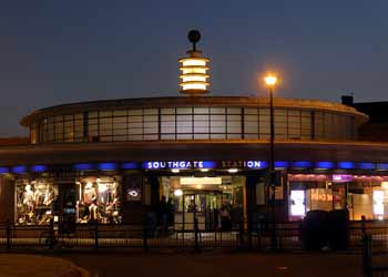 Southgate station with Tesla Coil twilight.