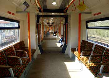 Class 378 train newer seat fabric.