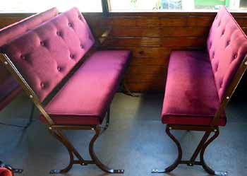 reversible seat backs on the preserved North Eastern Railway Autocar.