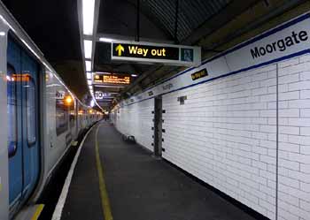 Class 717 train at Moorgate station.