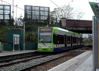 Platform View At Morden Road Tramlink Tram Stop.
