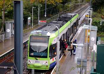 Looking Down Upon Morden Road Tramlink Tram Stop.
