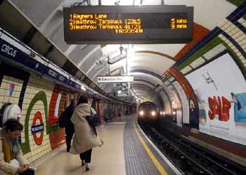 Piccadilly Circus Tube Station Platform.